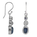 Unique Iolite Kyanite &amp; Rainbow Moonstone Gemstone avec 925 Sterling Silver Dangle Earrings